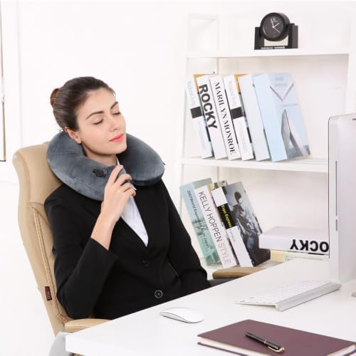 Keemall Inflatable Travel Neck & Shoulder Pillow for Airplanes&Long Trips