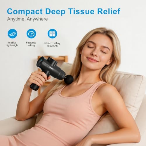 LEERCON Massage Gun Deep Tissue, Mini Muscle Massager Gun for Pain Relief