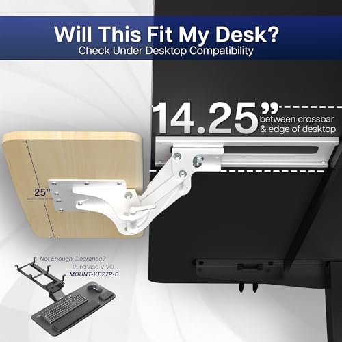 VIVO Light Wood Under Desk 25 x 10 inch Keyboard Tray, MOUNT-KB03C