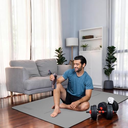 Gogokiwi Large Yoga Mat (6'x4') – 1/4" & 1/2" Thick Exercise Mats for Home Workout, Extra Wide Workout Mats for Home Gym, Yoga, Pilates, Stretching, Floor & More