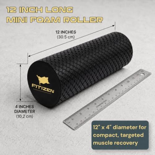 Fitizen Foam Roller – Muscle Massage Rehab Stiff Back Pain Physical Therapy Deep Tissue Firm Exercise Equipment Home Gym Stress Yoga Pilates for The Fit Citizen by FitNation