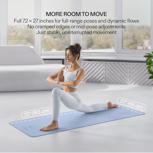 Premium Yoga Mat – Sweat-Activated Non-Slip PU Grip I Natural Rubber Base I 4mm for Yoga, Pilates & Workouts