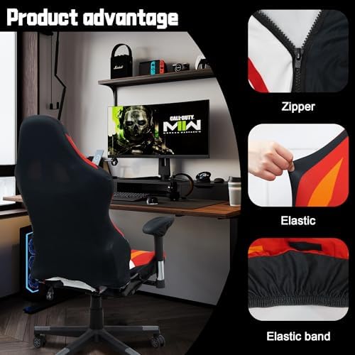 Gaming Chair Covers,Stretchable Computer Chair Cover,Ergonomic Office Chair Cover,for Anti Cat Scratch Protection of Computer Gamer Chair Slipcovers,Racing Chair Covers (Only Covers,Superhero Red)