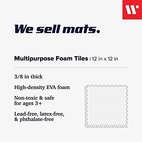 We Sell Mats Interlocking Foam Floor Tiles - 3/8" Thick Black 18-Pack
