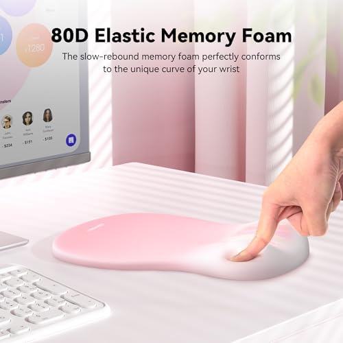 TECKNET Ergonomic Mouse Pad with Wrist Rest, Smooth Surface & Non-Slip Base