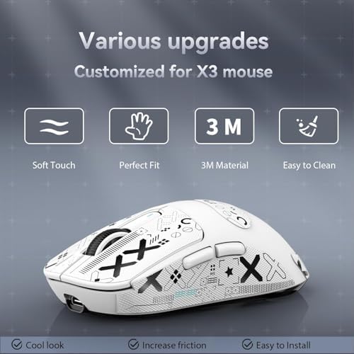 ATTACK SHARK Mouse Anti Slip Grip Tape for X3 Wireless Gaming Mouse - White