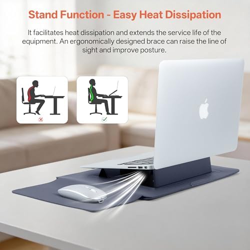 15-16 Inch Protective Laptop Sleeve with Stand, for MacBook Pro/MacBook Air