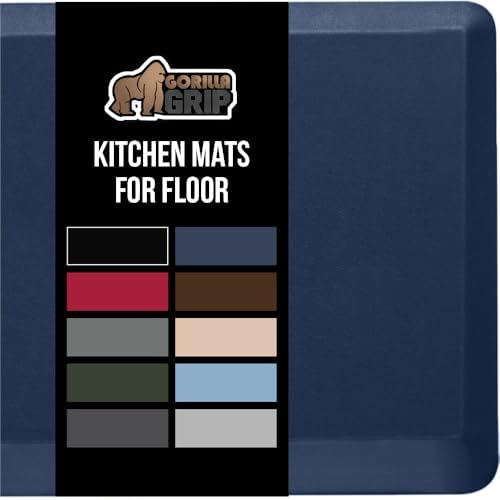 GORILLA GRIP Cushioned Antifatigue Kitchen Mat for Floor, 24x17, Navy