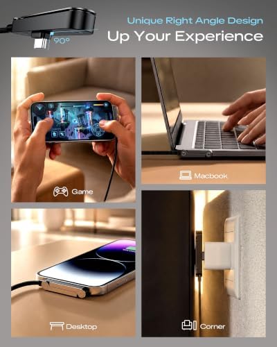LOOHOI 240W Fast Charging USB-C to USB-C Cable with Built-in Phone Stand