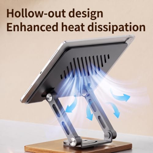 Adjustable Tablet Stand for Desk, 360 Rotatable Foldable