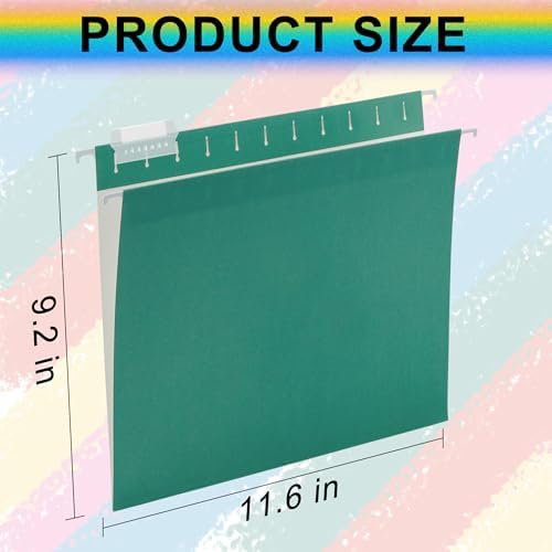 pmybupo Green Hanging File Folders 6 Pack Letter Size Colored File Folders with 1/5-cut Tabs,Stay Organized for Your Home and Office Bulk File and Documents
