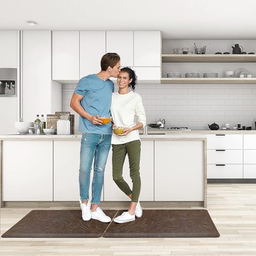 KMAT 2PCS Kitchen Mat Cushioned Anti-Fatigue Comfort Standing Mat Rug