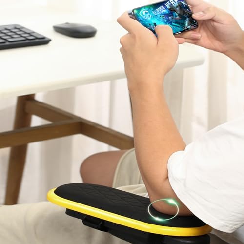 Home Office Ergonomic Arm Rest Wrist Support Chair Arm Wrist Rests with Cushion Black Chair Extender Armrest Extender Pad (Single one)