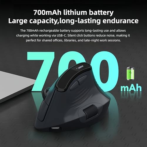 Ergonomic Vertical Mouse, Dual Scroll, Tri-Mode, OLED Display