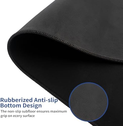 15W Large Gaming Mouse Pad with Superior Micro-Weave Cloth, Extended Desk Mousepad with Stitched Edges, Non-Slip Base, Water Resist Keyboard Pad for Gamer, Office & Home, 30 x 12 in, Black