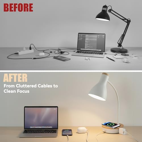 LALISU Desk Lamp for Home Office, 10W Fast Wireless Charger Desk Light