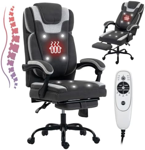 Massage Office Chair with Heat Reclining High Back Desk Chair