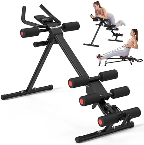 DERACY Ab Workout Machine Adjustable Ab Trainer Abdominal Trainer for Home Gym Foldable Ab Crunch Machine for Core 440 LBS