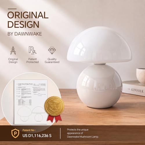Dawnwake Mushroom Lamp Table Lamps Set of 2 for Bedroom Living Room,White