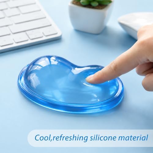 Soft Mouse Wrist Rest Pad Comfortable Cool Silicone Gel Ergonomic Cushion Small-Sized Hand Pain Relief Support Pad with Gel-Filled for Laptop Computer Office & Home (Ocean Blue)