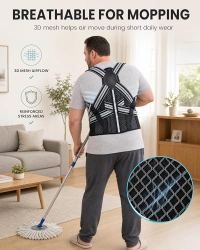 Men's Plus Size Posture Corrector 5XL, Full Back Support for Home Use