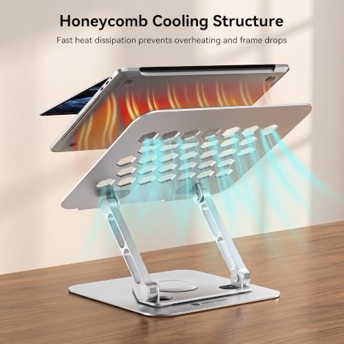 Yottamaster Adjustable Laptop Stand, 360° Rotating Aluminum Silver
