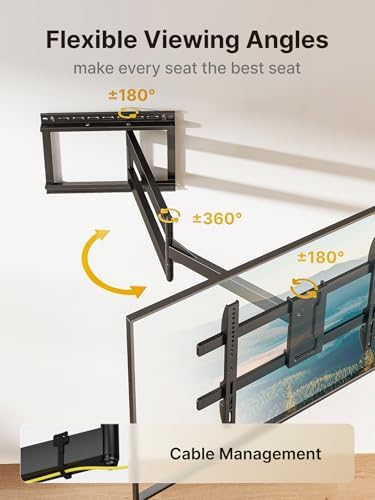 monTEK Long Arm TV Wall Mount for Most 43-80 Inch TVs, Up to 110 lbs