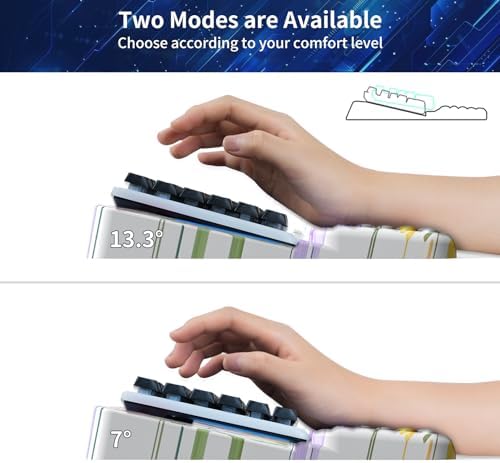Wrist Rest for Computer Keyboard, Keyboard Wrist Rest, Ergonomic Keyboards Holder for Easy Typing Working, Wrist Pad for Keyboards with Comfortable Wrist Rest for Keyboard White Flower