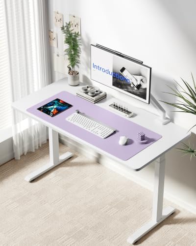 YSAGi Leather Desk Protector, Office Mat, Large Mouse Mat, Non-Slip PU Leather Blotter, Laptop Desk Mat, Waterproof Writing Pad for Office and Home(Light Purple, 42" x 17.2")