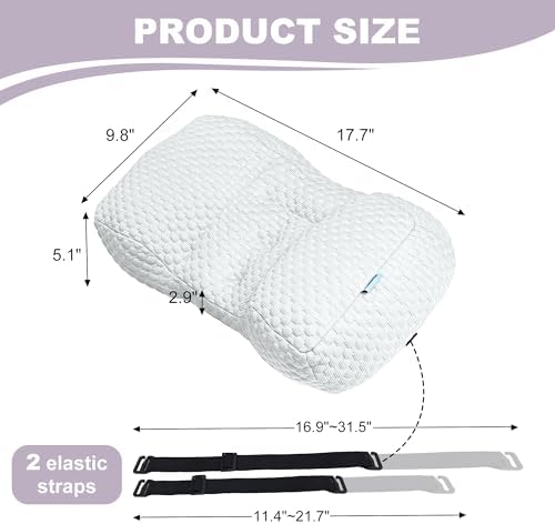 Adjustable Neck Pillow for Recliner, Headrest Pillow for Chair & Couch Support - Ergonomic Design Cushion with 2 Adjustable Strap, Recliner Head Pillow for Office, Home, Traveling (Grey)