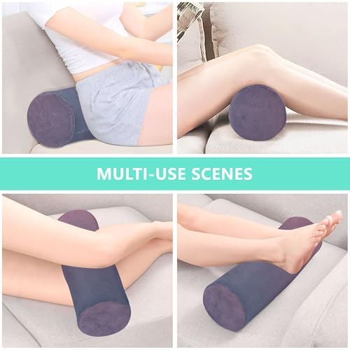Bolster Pillow for Legs Massage Table Firm Neck Roll Pillow Decorative Round Pillow Roller Massage Bed Car Neck Support Pillow Blue Pink Gradient