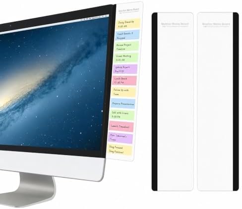 2 Pcs Monitor Memo Boards for Computer,Office Desk Accessories, Multifunction Acrylic Screen Message Reminder Pad Side Panel Phone Holder Organizer for Office Desktop, with Sticky Note 2