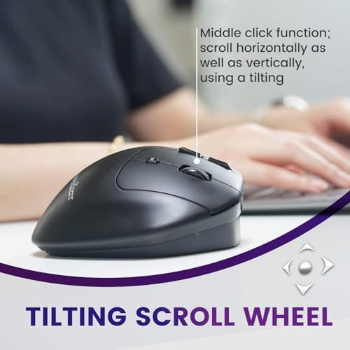 Perixx PERIMICE-720, Wireless Ergonomic Trackball Mouse with Adjustable Angle, Black (11449)