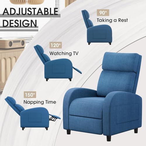 Homall Recliner Chair, Recliner Sofa Fabric for Adults, Blue Recliners
