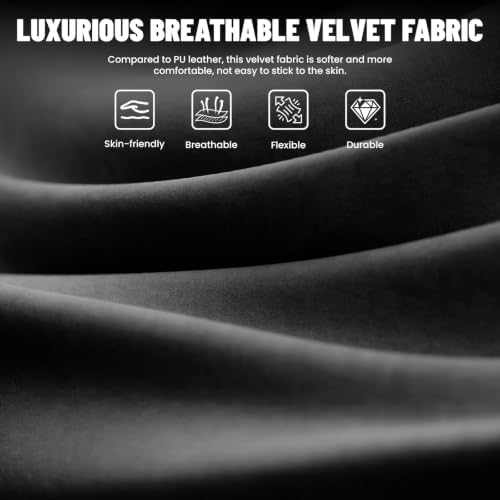 Ferghana Ergonomic Velvet Gaming Chair with Massage, Footrest & Reclining High Back, Racing Style Computer Desk Chair for Adults, Home Office Use, Black