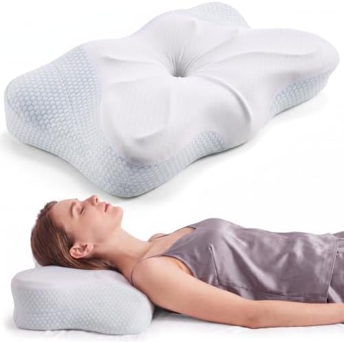 Cervical Neck Pillow, Memory Foam Contour Pillow, Queen