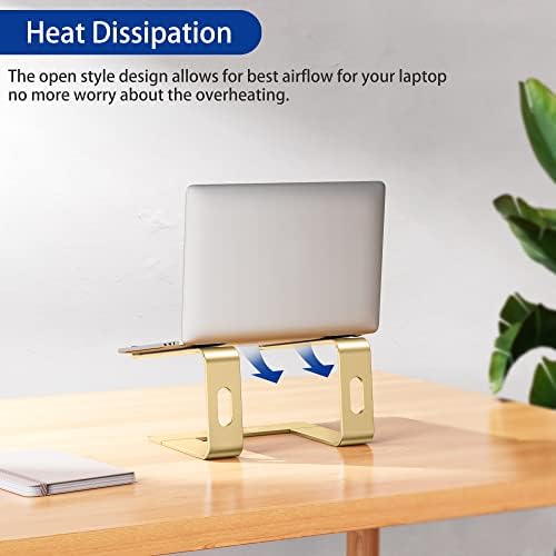 BESIGN LS03 Aluminum Laptop Stand, Ergonomic Detachable Computer Stand, Notebook Riser, Laptop Mount Compatible with Air, Pro, Dell, HP, Lenovo More 10-15.6" Laptops, Gold