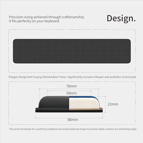 Faluber Cooling Gel Wrist Rest, 14.3-inch Length for Tenkeyless Keyboard, Memory Foam Palm Rest with Non-Slip Footpad, Ergonomic Design, Stain Resistant, PC Accessory Gaming Gear (Medium-TKL)