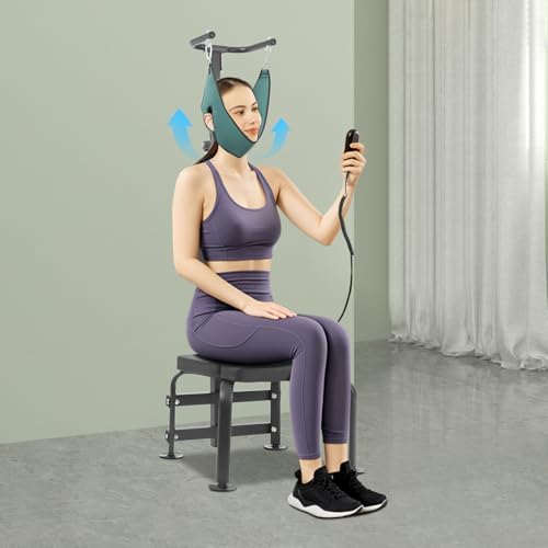 Neck Stretching Training Equipment, Electric Stretcher Cervical Traction Device, Neck Stretcher Cervical Traction Device Pain Relief for Home, Sanatoriums, Nursing Recreational Homes Etc