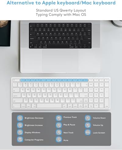 Yivandi Compact Wireless Keyboard for macOS Devices with Numeric Keypad