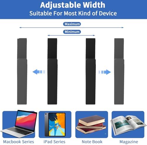 LUKETURE Adjustable Side Laptop Mount, No Drill Laptop Holder, Under Desk Storage, Clamp-On Laptops Stands, Desk Side Mount for Laptops, Mac mini, Keyboard with Anti-Scratch Silicone