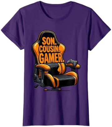 Son Cousin Gamer Funny Cartoon Gaming Chair Humor T-Shirt