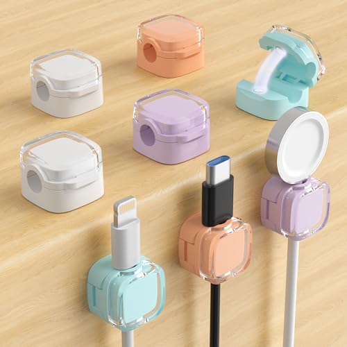 Magnetic Cable Clips, Cute Desk Charger Cord Holder