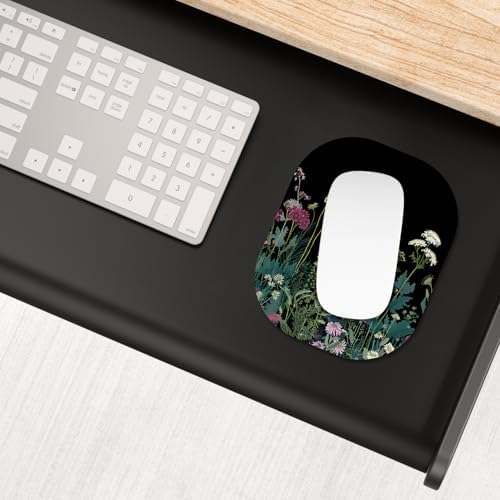Small Mouse Pad, 6 x 7 Inch, Oval Mini Mouse Pad with Non-Slip Rubber Base for Laptop Wireless Mouse Keyboard Tray Mousepad, Blooming Flowers