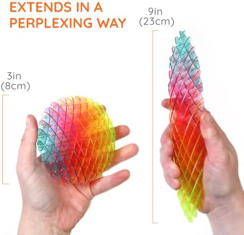 Morf Worm 3D Sensory Fidget Toy for Kids and Adults, Rainbow, Small