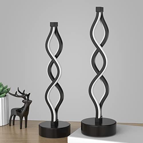 NUÜR Bedside Lamps Set of 2, Black Lamps for Living Room, Dimmable LED Nightstand Lamp, Small Nightstand Lamp for Bedroom, Home, Living Room, Office