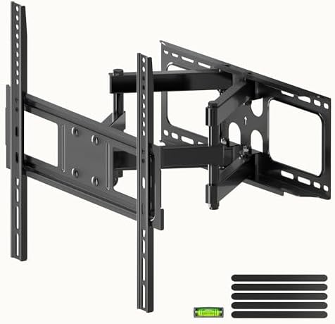 XINLEI Full Motion TV Wall Mount for Most 26"-70" Flat/Curved TV, Swivel Tilt Bracket with Articulating Dual Arms, Support 100lbs, Max VESA 400x400mm, Fits 12”/16" Wood Stud (MA570)