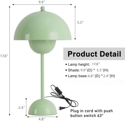Creative Mid-Century Modern Bud Table Lamp for Home&Office, Rust Red