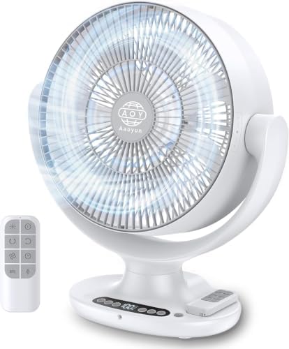 Aaoyun Wireless Desk Fan, 12000mAh Cordless Room Air Circulator with Remote, 3D Oscillating Standing Fan, 8 Speeds, 20dB Quiet Motor, Washable Portable Fan for Bedroom, Indoor, Outdoor(D6)