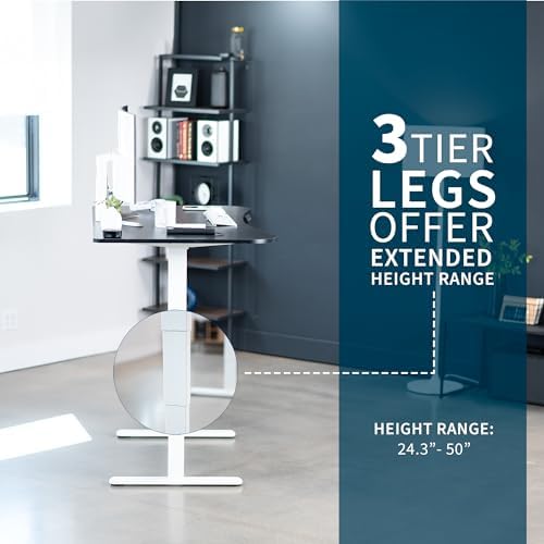 VIVO Black Carbon Fiber 63 x 32 in Standing Desk, DESK-KIT-2W1R